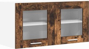 vidaXL Függő szekrény Füstölt tölgy és fehér 80 x 31 x 40 cm Faanyag