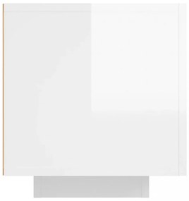 magasfényű fehér TV-szekrény LED-lámpákkal 160 x 35 x 40 cm