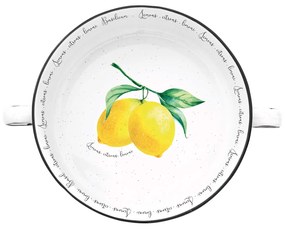 Citrom mintás Porcelán tál füllel 16 cm Amalfi