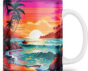 Kerámia Bögre 330 ML Tengerpart Nyaralás Hawaii Ajándék Munka Vicces