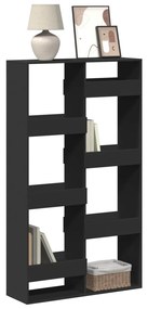 fekete szerelt fa könyvespolc 100 x 33 x 175 cm