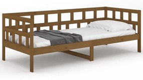 mézbarna tömör fenyőfa kanapéágy 80x200 cm