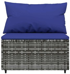 3 részes szürke polyrattan kerti ülőgarnitúra párnákkal