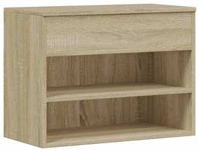 sonoma tölgy színű szerelt fa cipőtároló pad 60 x 30 x 45 cm