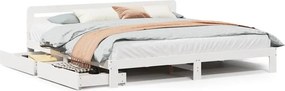 vidaXL fehér tömör fenyőfa ágy matrac nélkül 200 x 200 cm