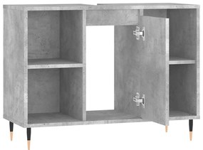 betonszürke szerelt fa fürdőszobaszekrény 80 x 33 x 60 cm