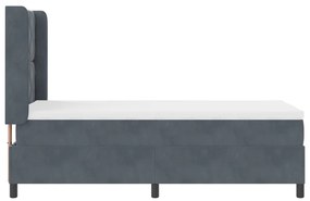 Boxspring Ágy Matraccal és LED Delux Szürke 90x200 cm Bársony