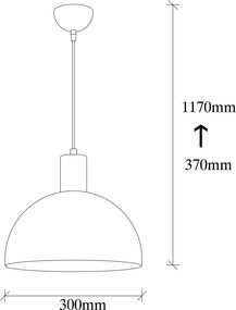 Sivani MR-306 fekete-arany fém függőlámpa, Ø30 cm