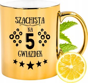 Prémium Arany Csillogó Bögre Sakkozónak Ajándék Nyomtatott Fotóval