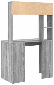 Asztal polcokkal Szürke sonoma 91 x 50 x 149 cm Faanyag