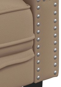 3 részes kávészínű műbőr Chesterfield kanapégarnitúra