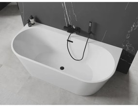Mexen Oval+, falhoz szabadon álló kád 170 x 80 cm, fehér fényes, fekete matt, 52681708000-70