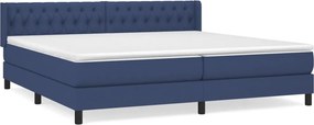 vidaXL kék szövet rugós ágy matraccal 200 x 200 cm