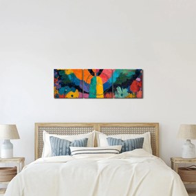 Kép - Absztrakt angyal virágokkal (órával) (90x30 cm)
