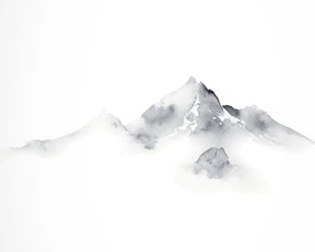 Kép - Tinta festmény hegyek (70x50 cm)