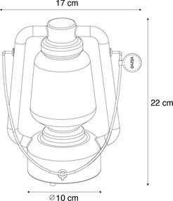 Asztali lámpa újratölthető 22 cm IP44 fehér - Storm Mini