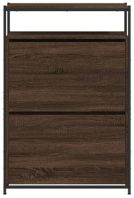 barna tölgyszínű szerelt fa cipősszekrény 75 x 34 x 112 cm