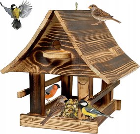 Tömör Fa Madáretető XXL Kampó fa 25x26x30CM