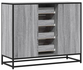 szürke sonoma színű szerelt fa tálalószekrény 92 x 35 x 76 cm