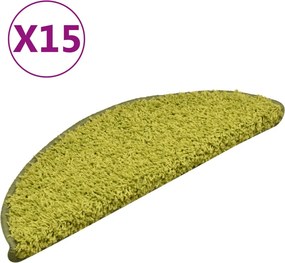 vidaXL 15 db zöld lépcsőszőnyeg 56 x 17 x 3 cm