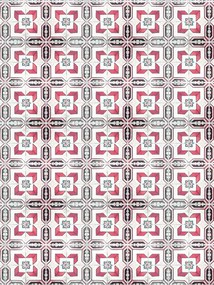 Fotótapéta Geometriai négyzetek és virágok Szimmetria Minta 206x275 +ragasztó