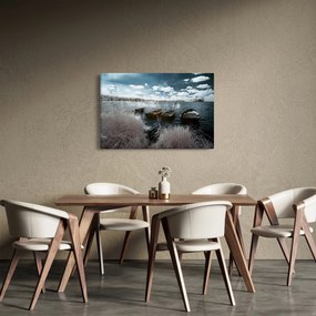 Kép - Fa csónak a tón (90x60 cm)