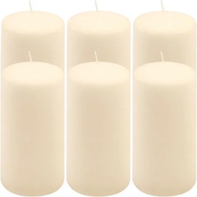 Gyertya készlet 15 cm Ø 7,5 cm 6 db krém szín