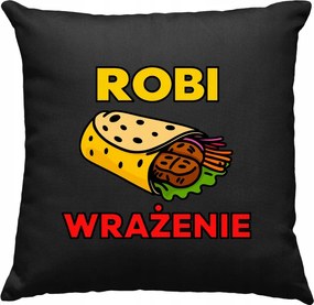 Kebab mintás párna, fekete