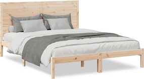 vidaXL tömör fa extra hosszú ágykeret matrac nélkül 140 x 210 cm