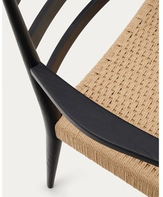 Fekete-natúr színű tölgyfa étkezőszék szett 2 db-os Analy – Kave Home