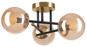 Felületre szerelhető csillár  MALENA 3xE14/5W/230V arany/fekete/füstös bézs