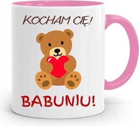 Rózsaszín Bögre Nagymamáknak Szeretlek Nagymama nyomott mintával