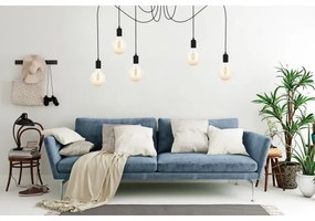 Csillár zsinóron MIROS 5xE27/60W/230V pók fekete