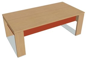 Verno+ S asztal 200 x 100 cm, világos tölgy / narancs