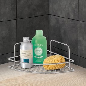 Fényes ezüstszínű acél fürdőszobai polc Luxy – Metaltex
