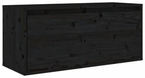 fekete tömör fenyőfa faliszekrény 80 x 30 x 35 cm