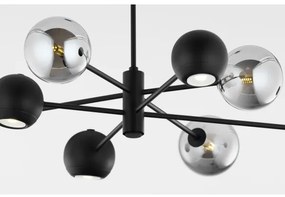 Jupiter 1975 - Csillár rúdon MOKA 4xGU10/10W/230V + 4xG9/10W/230V fekete/króm