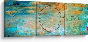 A kék absztrakció képe (órával) (90x30 cm)