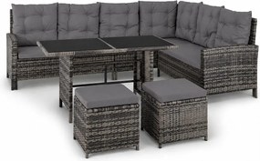 Avenberg BARLETTA Nagy luxus kerti rattan szett - szürke/sötétszürke