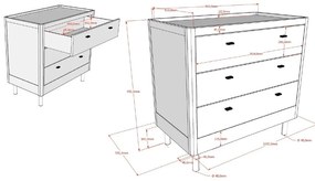 Natúr színű tölgyfa gyerek komód 100x95x55 cm Forrest – Vipack