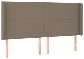 tópszínű szövet LED-es fejtámla 183x16x118/128 cm