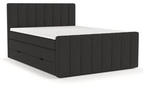 Fekete ágyneműtartós boxspring ágy 140x200 cm Ruby – Maison de Rêve