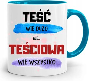 Kék Bögre Anyósnak Anyós Mindent Tud fényképes nyomattal