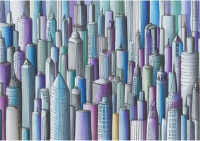 Fotótapéta Flizelin Dekoratív Hálószoba Városi felhőkarcolók 208x146