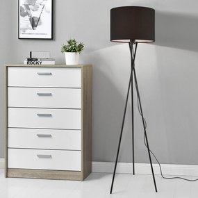 [lux.pro] Állólámpa Grenoble 154 cm x ø 38 cm design modern lámpa fém/vászon fekete