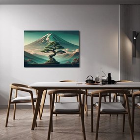 Kép bonsai és hegy japán stílusban