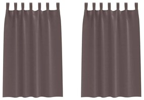 Függönyök függönyökkel 2 pcs sötétbarna 175x140cm Poliészter