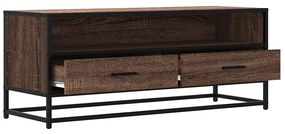 barna tölgy színű szerelt fa és fém TV-szekrény 100x34,5x40 cm