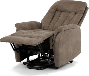Elektromos relax fotel állítható háttámlával barna vintage szövet TV-Q8575 BR3