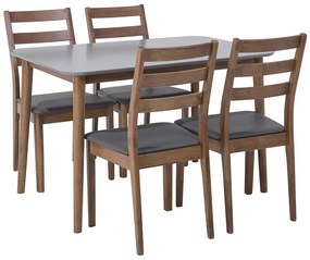 Divatos étkezőszék szett egy asztallal és négy székkel barna és szürke színben 118 cm MODESTO Beliani